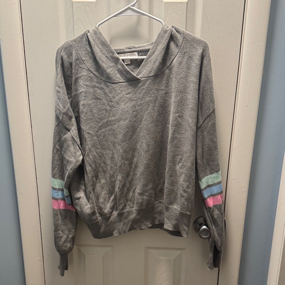 Spiritual Gangster Gray Hoodie with Pink and Blue Accents